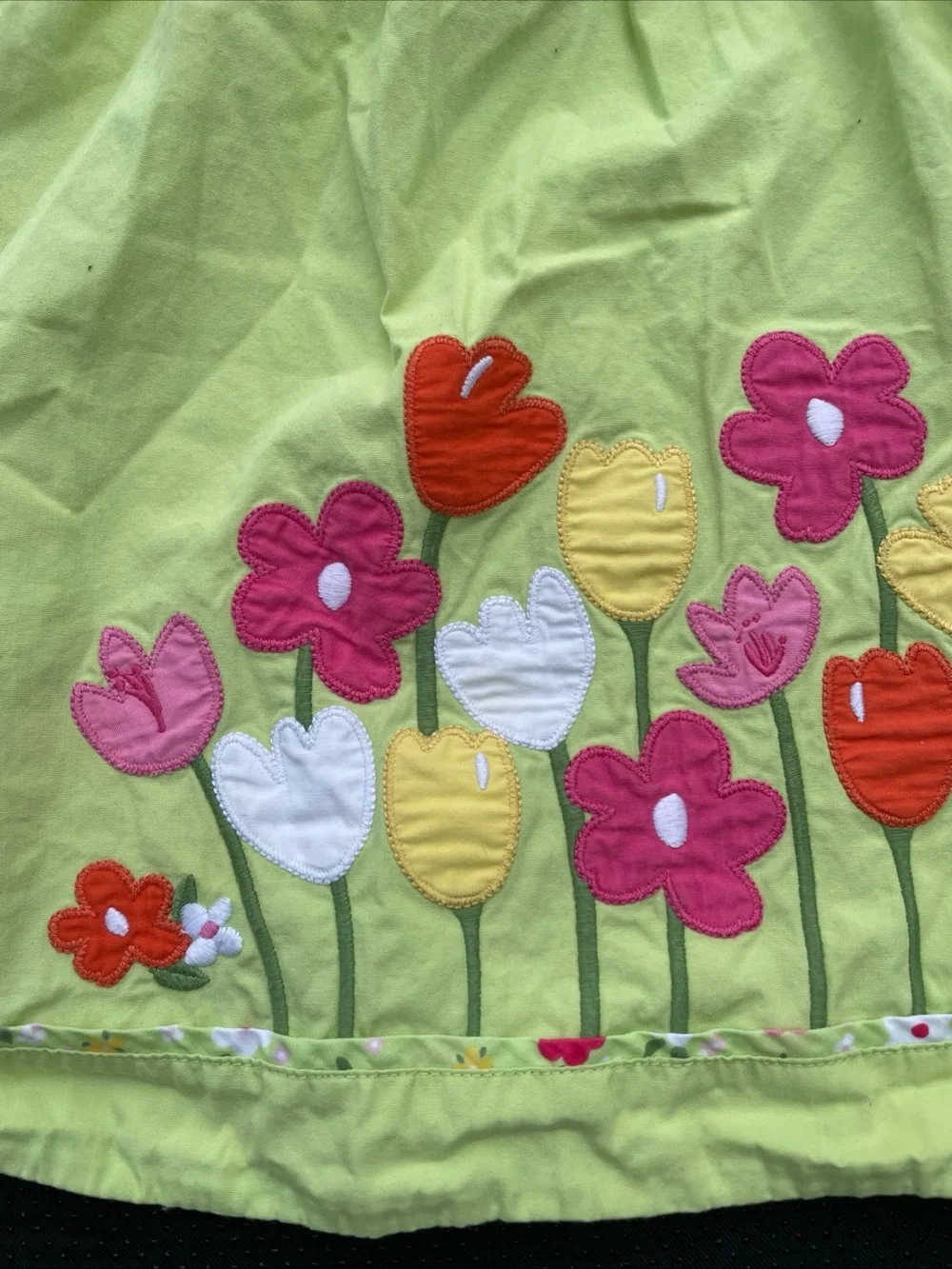 Gymboree Lime Green Floral Applique Dress